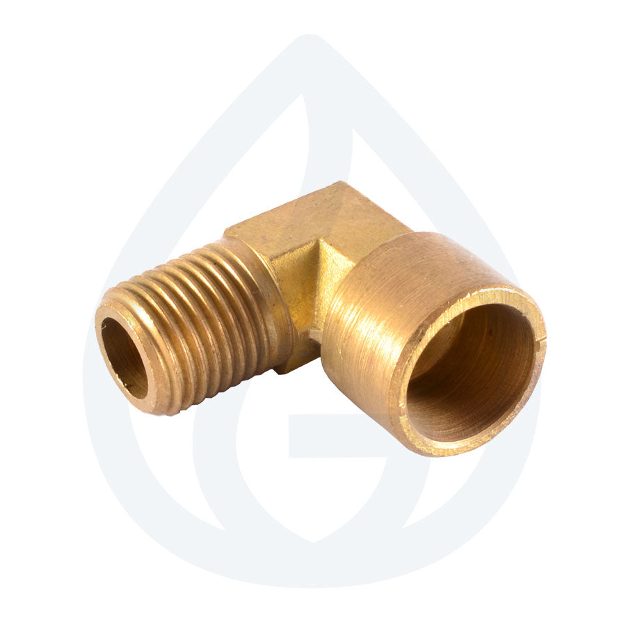 Codos 1/4" - 1/4" HE 3/8" soldar